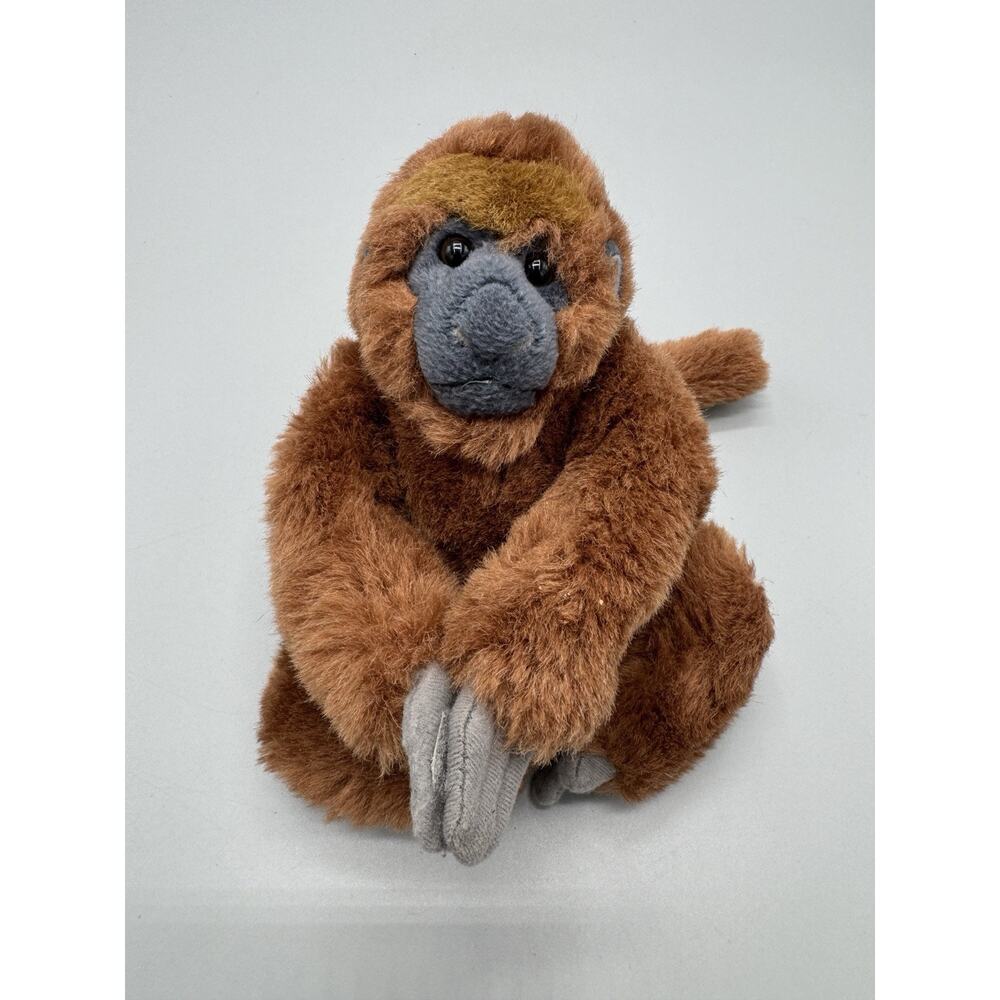 K & M International Monkey Orangutan Plush 7” Stuffed Animal Hugger Hook & Loop